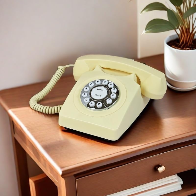 TelPal Retro Phone, Corded Landline Phones, Classic Vintage Old Fashion Telephones for Home & Office, Wired Desktop Home Telephone Gift for Seniors - Image 2